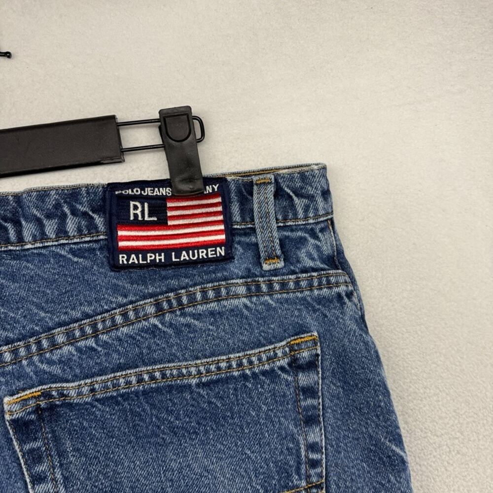 Vintage Polo Ralph Lauren Jeans Mens 38x32 Fits 36x31 Loose Baggy Flag patch y2k - Picture 8 of 10